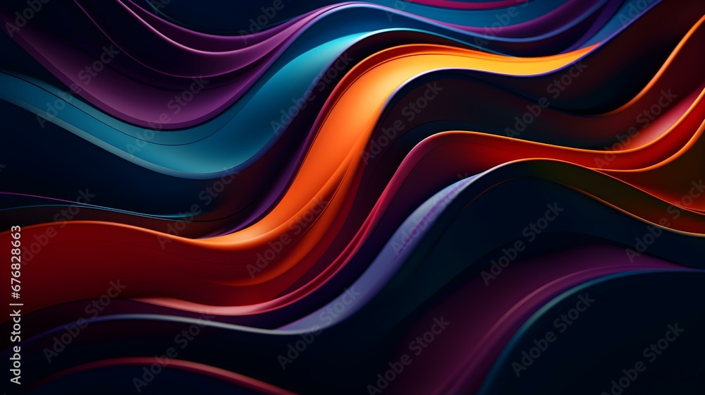 Fototapeta premium Abstract 3D Background of fluid Shapes in multicolor Colors. Dynamic Template for Product Presentation
