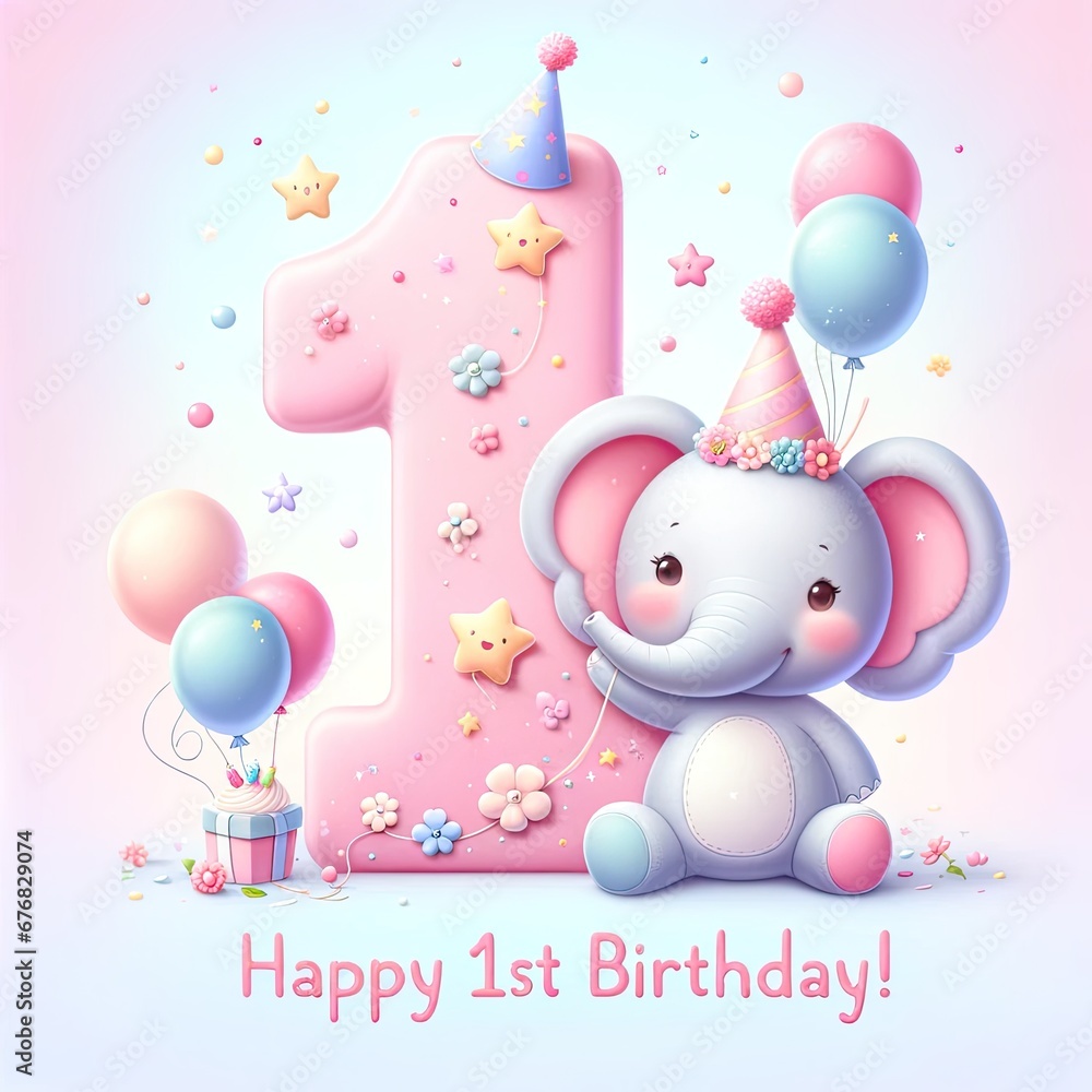 Elephant Fun: Pastel 1st Birthday Celebration Elephant Fun: Pastel 1st Birthday Celebration