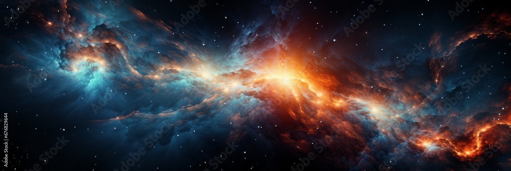 Illuminating night sky captivating vibrant space galaxy cloud revealing cosmos wonders