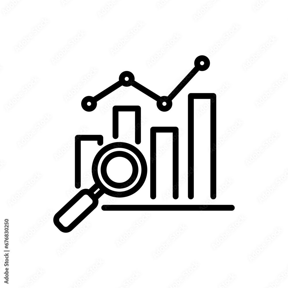 market analysis vector icon in line style market analysis vector icon in line style