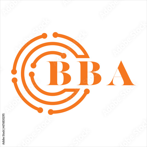 BBA letter design. BBA letter technology logo design on white background. BBA Monogram logo design for entrepreneur and business.
