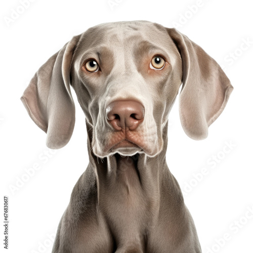 Weimaraner Dog Portrait Isolated