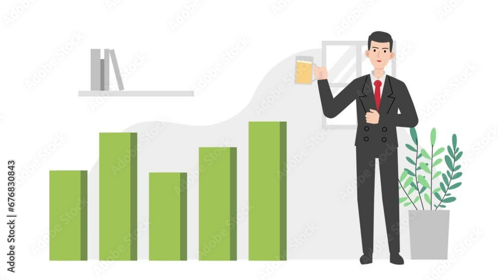 Man with growth chart Man with growth chart