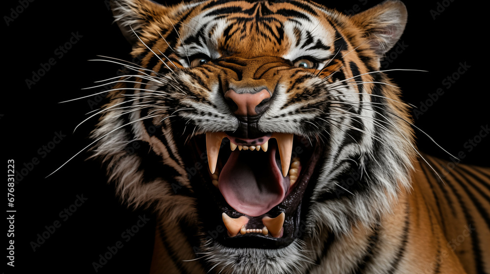 Fototapeta premium Roaring tiger.