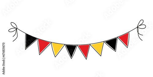 German National Day. German Unity Day, decorative garland set. Doodle vector illustration.