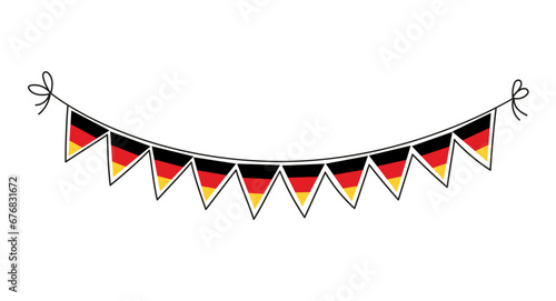 German National Daym. German Unity Day, decorative garland set. Doodle vector illustration.