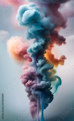 Abstract background with light multicolored smoke. .AI