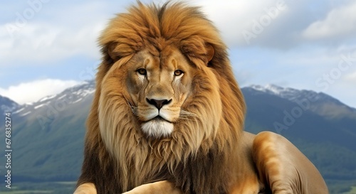 Lion in the mountains  beautiful photo digital picture  beautiful photo digital picture