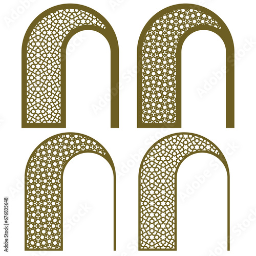 Set four frames with two Arabic pattern 