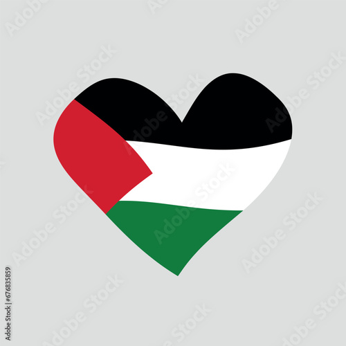 Free Download Love Palestine symbol. Heart flag icon. - GFXLoad