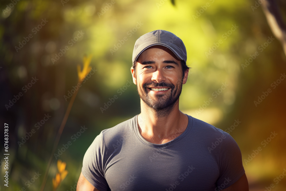 portrait of handsome man who doing sport outdoor, morning jogging. healthy lifestyle portrait of handsome man who doing sport outdoor, morning jogging. healthy lifestyle
