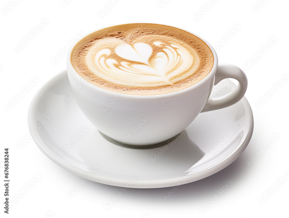 Cappuccino cup on neutral color background Cappuccino cup on neutral color background