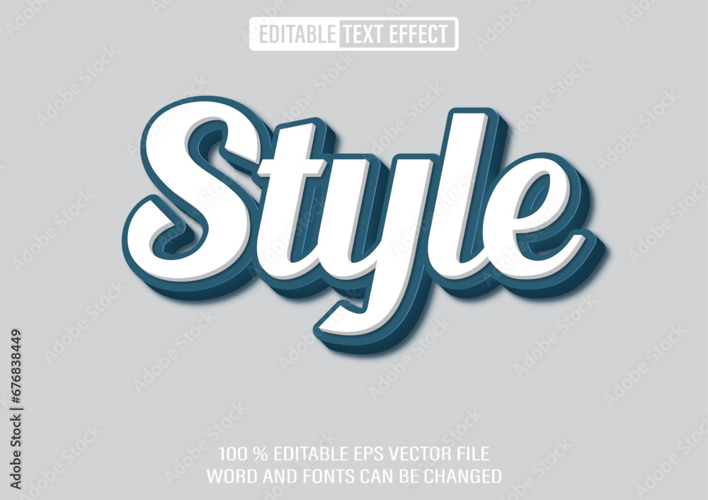 Style editable text effect 3d style template