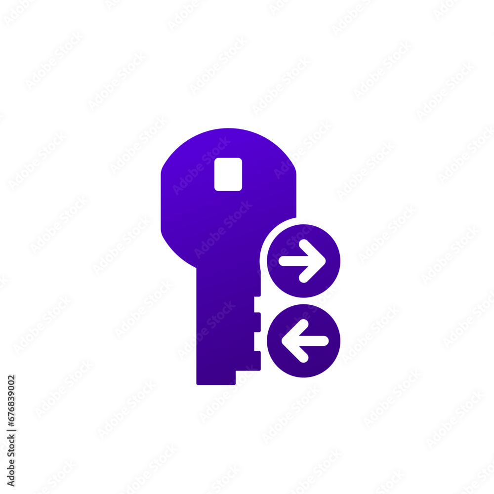 Key exchange icon on white Key exchange icon on white
