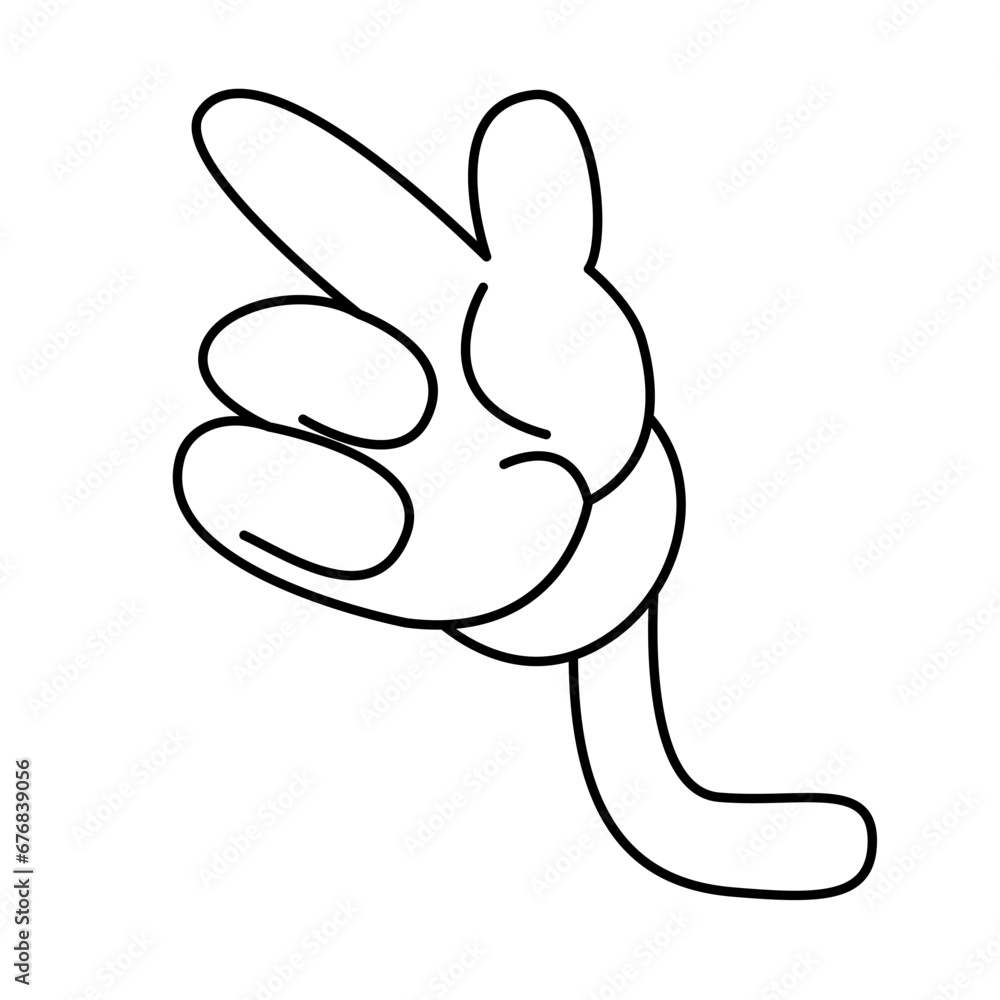 Retro 30s cartoon mascot gloves gestures Retro 30s cartoon mascot gloves gestures