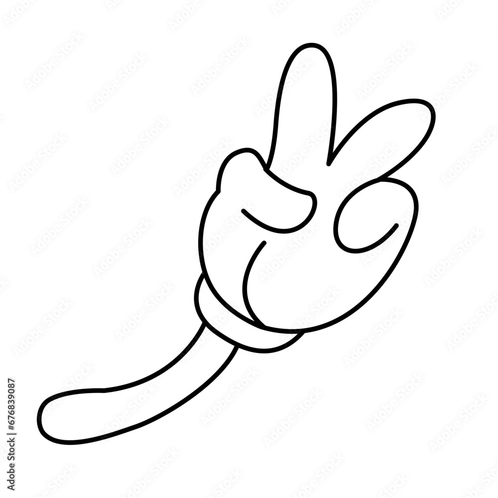Retro 30s cartoon mascot gloves gestures Retro 30s cartoon mascot gloves gestures