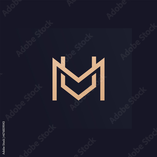 MV letters logo, monogram vector design