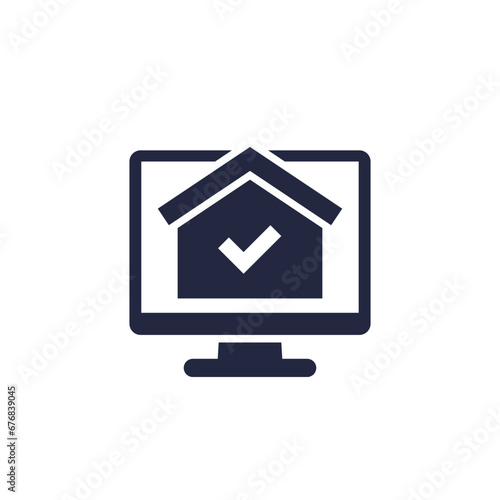 online building permit icon on white