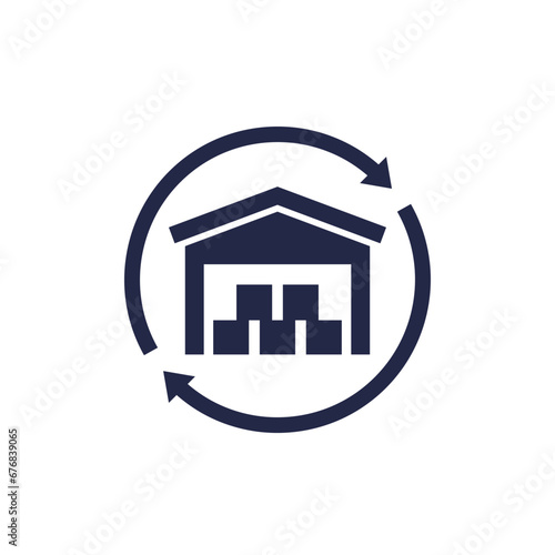 restock inventory or warehouse icon