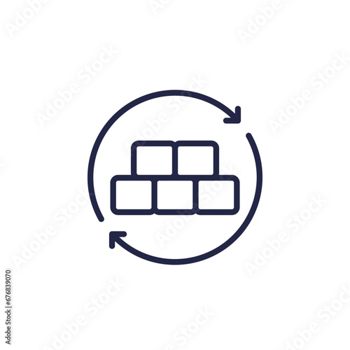 restock, replenish inventory line icon