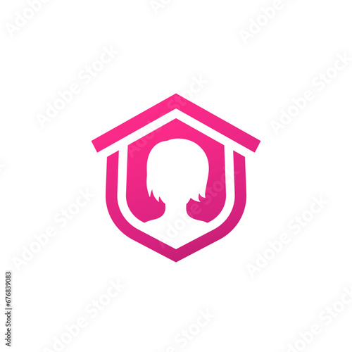 shelter for women logo, refuge vector icon