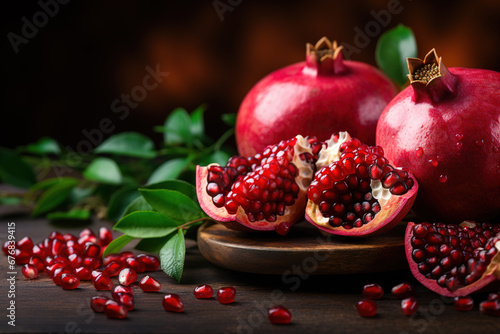 Macro photo of pomegranates 