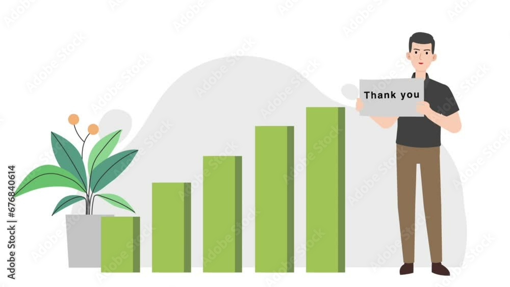Man with growth chart illustration design Man with growth chart illustration design