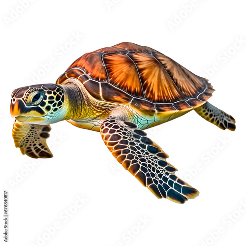 Green Turtle png, white isolate