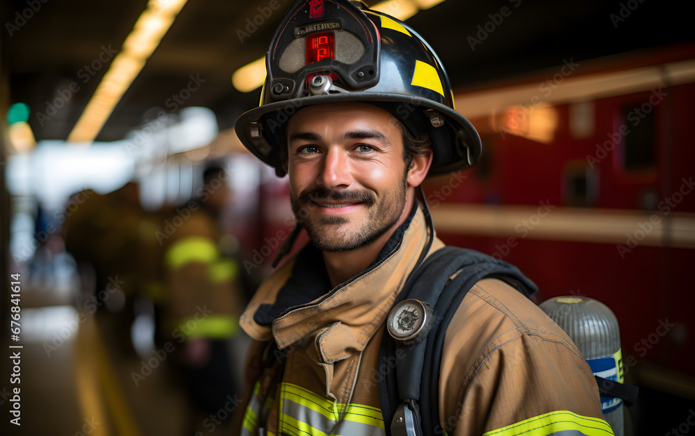 firefighters at the fire station firefighters at the fire station