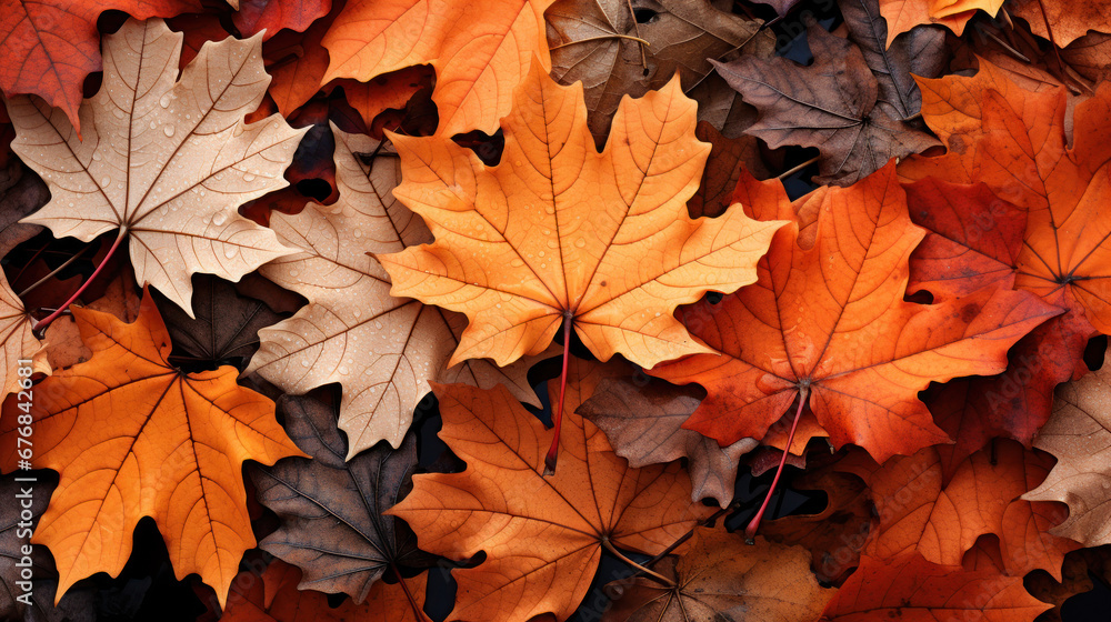 autumn leaves background created with Generative AI technology autumn leaves background created with Generative AI technology