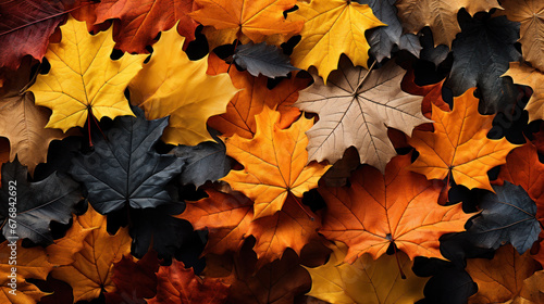 autumn leaves background created with Generative AI technology