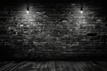 Abstract black brick wall texture with dark background for graphic design and creative projects