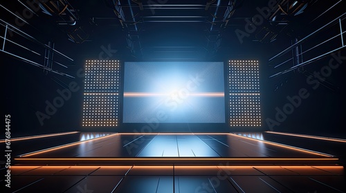 Mockup of empty LED display screens on the stage