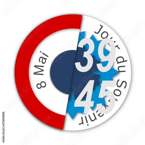 1939-1945 seconde guerre mondiale - armistice - jour du souvenir - bleuet - 8 mai 1945