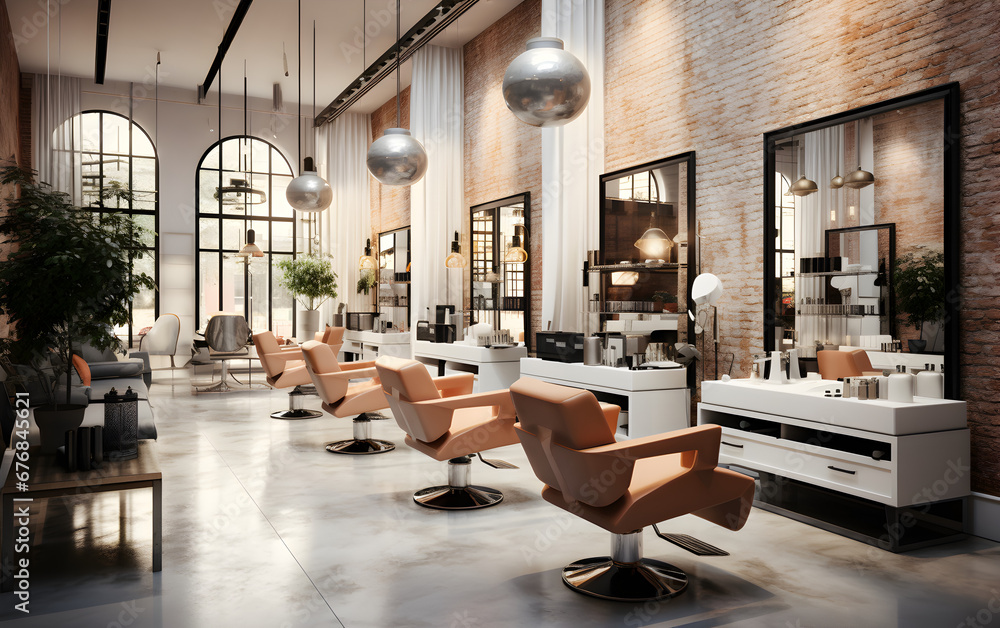 Fototapeta premium Hairdresser salon interior design