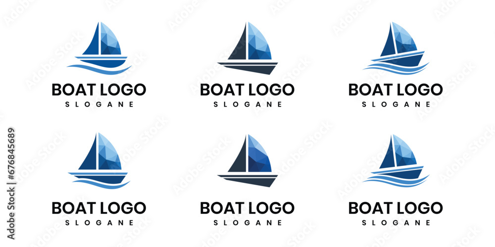 Speed Boat Logo Icon Vector Collection Speed Boat Logo Icon Vector Collection