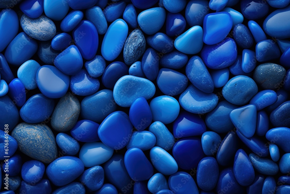 Blue pebbles texture as background, top view. Closeup Blue pebbles texture as background, top view. Closeup