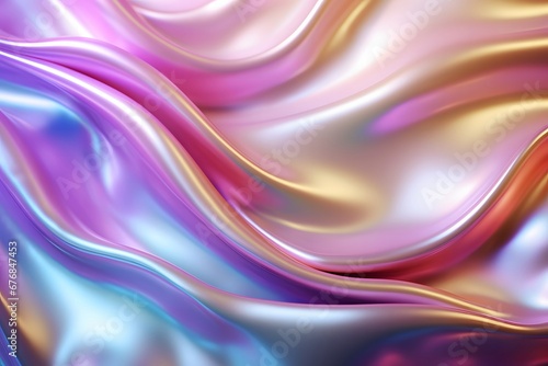 Wallpaper Mural Abstract background of big waves of shiny iridescent pearls. Torontodigital.ca