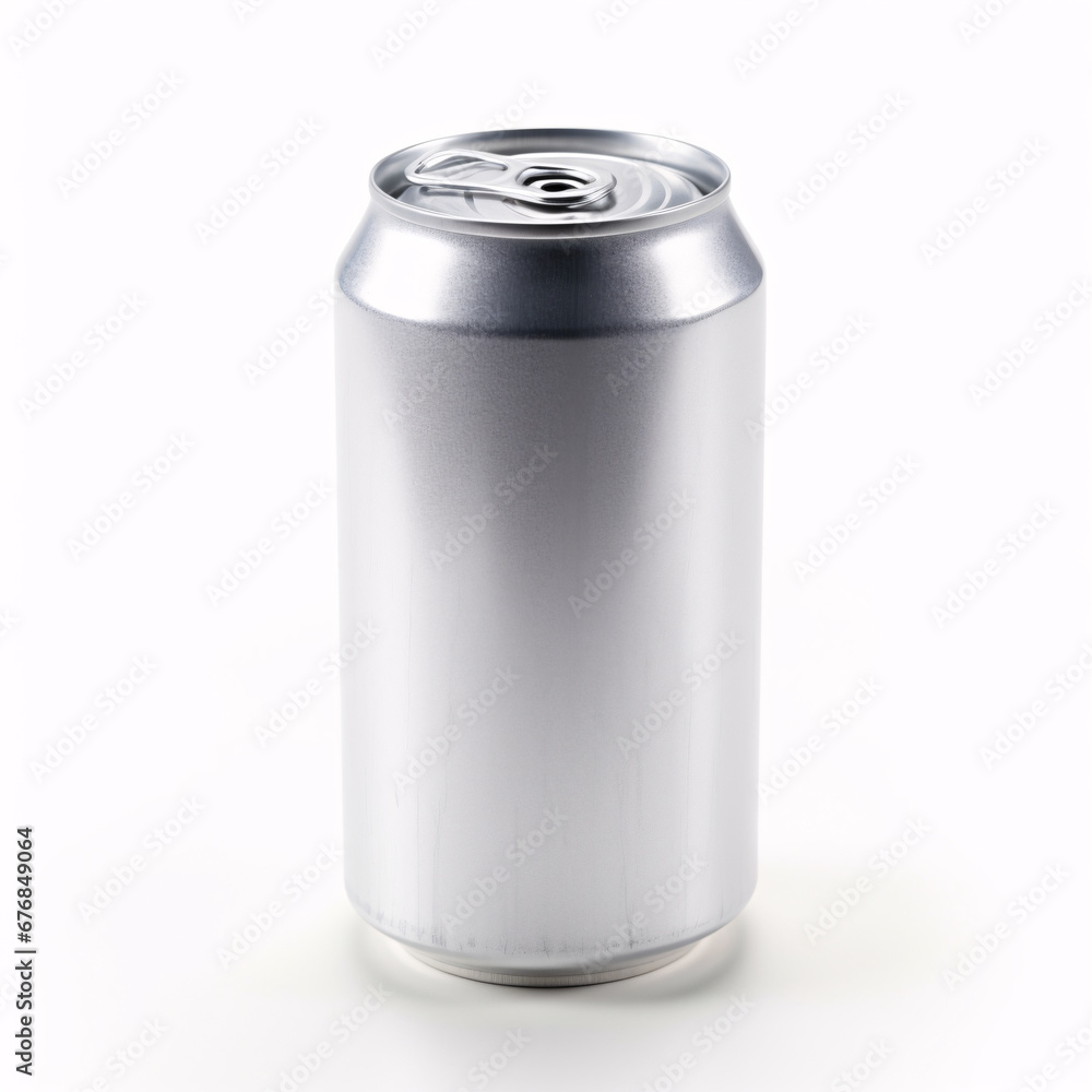 Basic silver aluminum can with moisture frosted cold effect; easily add your own label for product mockups Basic silver aluminum can with moisture frosted cold effect; easily add your own label for product mockups