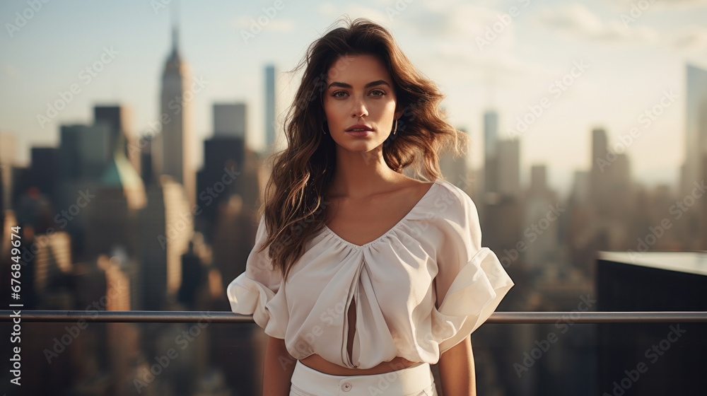 business woman created with Generative AI technology business woman created with Generative AI technology
