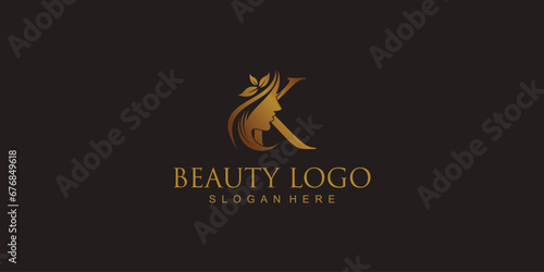 Creative beauty logo design with combination letter from A to Z | hair beauty design| premium vector