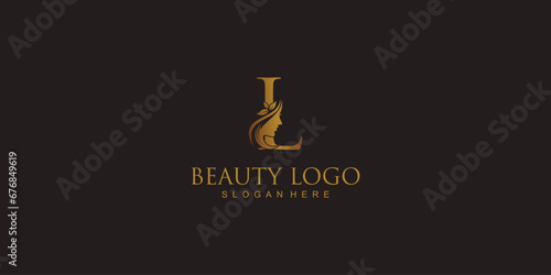 Creative beauty logo design with combination letter from A to Z | hair beauty design| premium vector