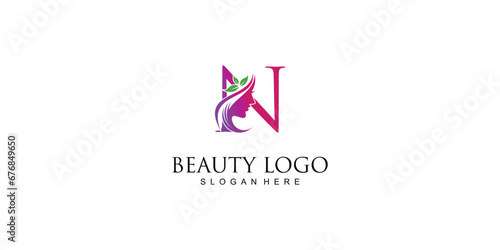 Creative beauty logo design with combination letter from A to Z | hair beauty design| premium vector