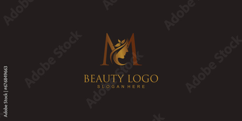 Creative beauty logo design with combination letter from A to Z | hair beauty design| premium vector