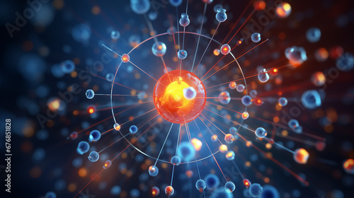 particles in atom scientific illustration