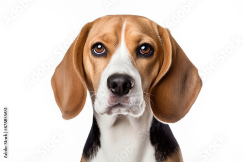 Portrait of beagle dog on white background © Venka