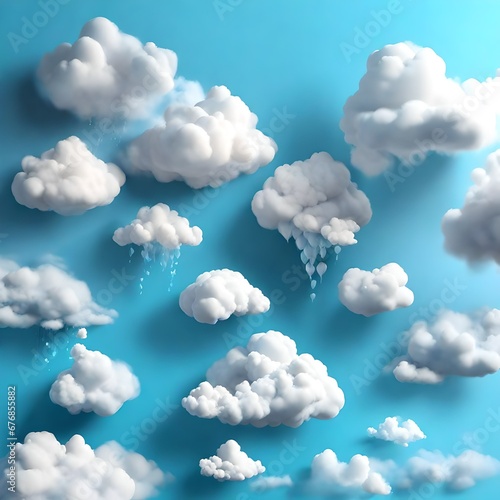 3d rendering of abstract clouds against a blue sky