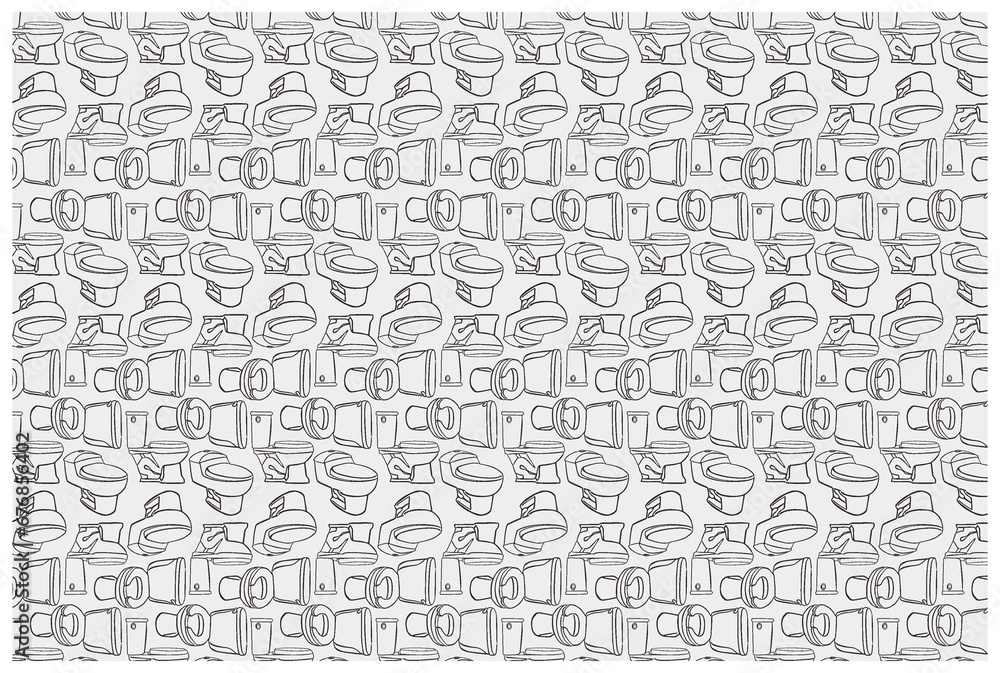 Toilet Line Art Pattern Background