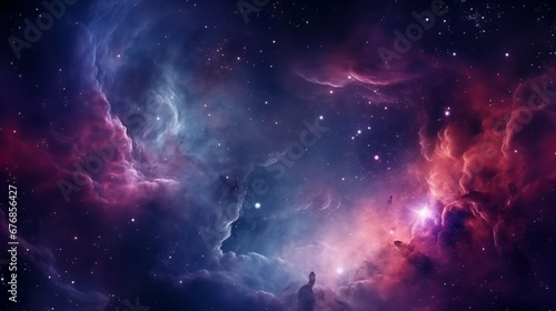 Space background with stars, nebula and galaxy. Magic Universe panorama © olympuscat