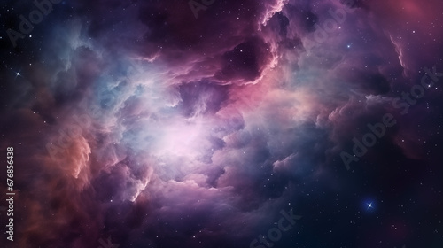 Magical space background  purple Universe panorama filled with stars  stardust  nebula and galaxy